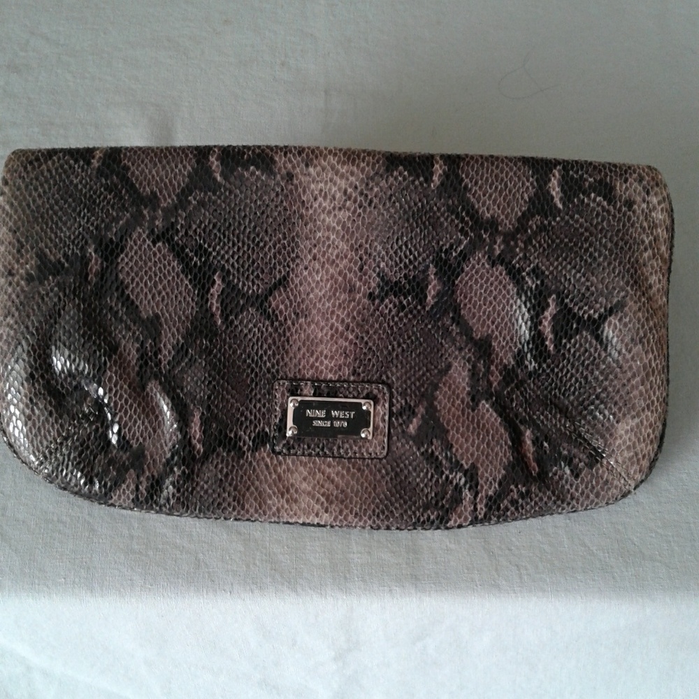 Nine West snakeskin clutch